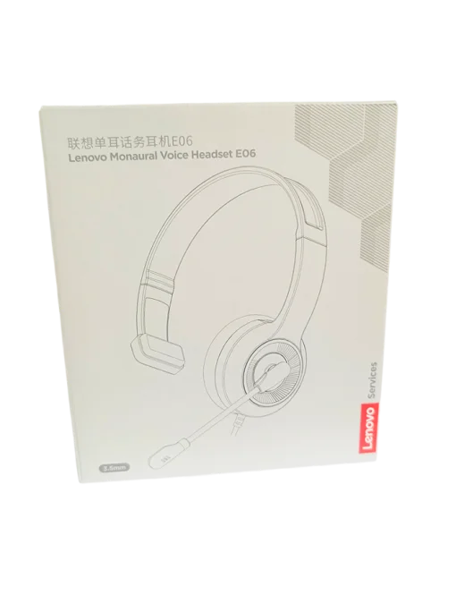 Cod. L:118 Monoauricular Lenovo E06 / 2*jack 3.5mm / micrófono giratorio / control de volumen / P/Call Center, Videojuegos, Consolas, etc.