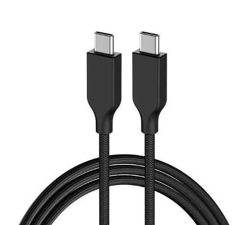 Cod. C:255 Cable carga rápida Genius USB-C a USB-C ACC-C2CC-3A / QC3.0 3A / 1.5 m. / 5 Gbps / Nailon trenzado