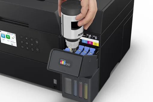 Cod. 204 Impresora EPSON EcoTank® L6370 / Dúplex / ADF 30 hojas / Imprime, Copia, Escanea / Wi-Fi Dual Band, Ethernet, USB / Smart Panel (envia a imprimir desde tu móvil) / Más rápida (18 ppm negro / 9 ppm color)