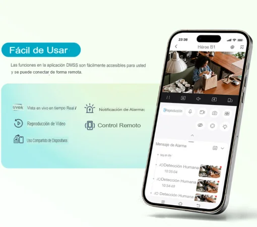 Cod. AD:369 Cámara Smart 360° DAHUA Hero B1 3MP / Detección AI Humana/Mascota / Seg. Automático / modo Patrulla / Audio bidireccional &amp; botón de llamada / Wi-Fi 6 / Soporta microSD (hasta 256GB )