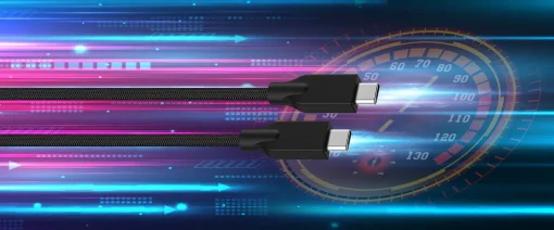 Cod. C:255 Cable carga rápida Genius USB-C a USB-C ACC-C2CC-3A / QC3.0 3A / 1.5 m. / 5 Gbps / Nailon trenzado