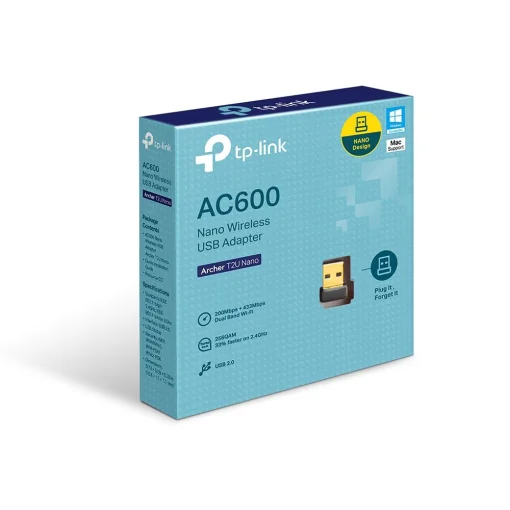 Cod.037 Adaptador inalámbrico USB de banda dual AC600 Archer T2U Nano