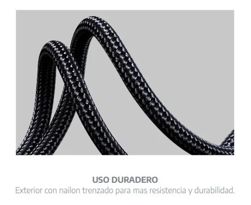 Cod. C:255 Cable carga rápida Genius USB-C a USB-C ACC-C2CC-3A / QC3.0 3A / 1.5 m. / 5 Gbps / Nailon trenzado