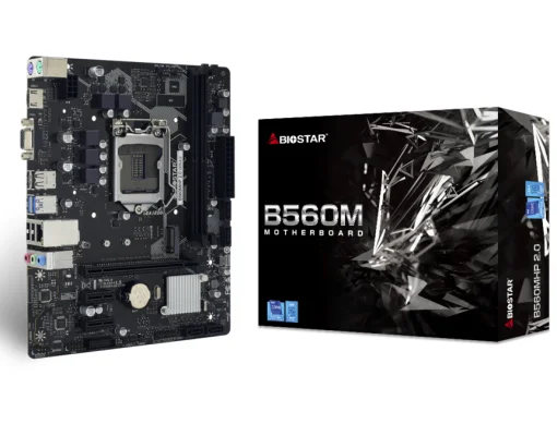 Cod. 137 Mainboard BIOSTAR B560MHP 2.0 / 10a.Gen y 11a.Gen / Micro ATX / Socket 1200 / 2*DDR4 / 4*Sata, / 1*M.2  (32 Gb/s) / VGA/HDMI / USB 3.2 GEN1/USB 2.0 / 2*PCIe 3.0x1, 1*PCIe 3.0/4.0 x16, / 7.1 CH Audio / GbE LAN