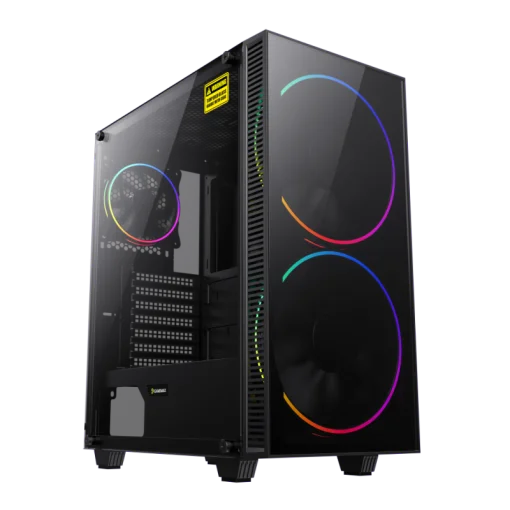 cod. 398 CASE GAMEMAX BLACK HOLE ATX / USB 1* 3.0 *1 2.0 / FAN ARGB (FRONT 2*20CM, POST. 1*12CM) / LAT Y FRONT VIDRIO TEMP. + CONTROLADOR AURA Sync.