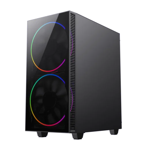 cod. 398 CASE GAMEMAX BLACK HOLE ATX / USB 1* 3.0 *1 2.0 / FAN ARGB (FRONT 2*20CM, POST. 1*12CM) / LAT Y FRONT VIDRIO TEMP. + CONTROLADOR AURA Sync.