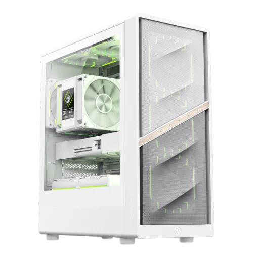 COD. 403 CASE GAMEMAX AERIS 330 MW WH M-ATX TYPE-C/3.0/2.0 FAN ARGB (FRONT. 3*12CM, POST. 1*12CM)/ CONTROLADORA FAN RGB / LAT. VIDRIO TEMP. Y FRONTAL MALLA GARANTIA 12 MESES