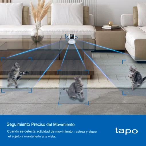 Cod. 414 C&aacute;mara Smart 360&deg; TP-Link Tapo&nbsp;C222 2K QHD / Visi&oacute;n Nocturna Avanzada IR (12 m) / Seguimiento Mov. / Detecci&oacute;n IA (pers. masc. veh.), Zonas personalizables / Audio bidireccional / Soporta microSD (hasta 512GB) / Wi-Fi/Ethernet / Compatible: Googl