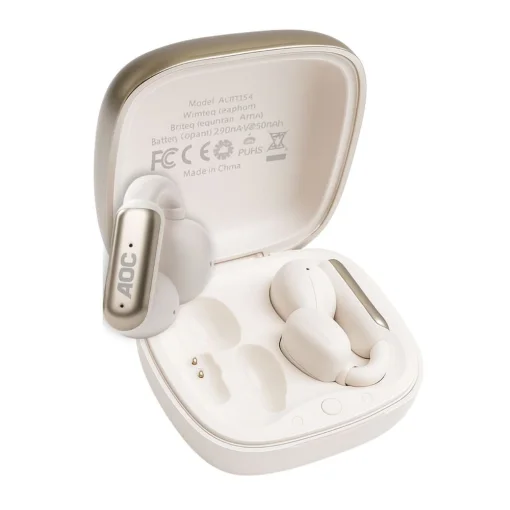 Cod. 137 Aud&iacute;fonos AOC ACD2534WT / Bluetooth&reg; 5.4 / Ear-Clip (Ajuste seguro) / Touch Intelligent / Cancelaci&oacute;n de Ruido ENC / Bat. 300mAh, USB-C