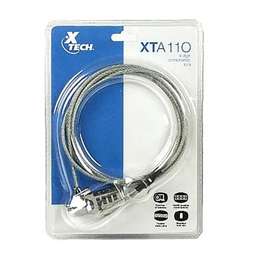 Cod. A:212 Cable Candado P/Laptop XTECH XTA-110 / Bloqueo de 4 d&iacute;gitos / cable de acero / 1.83 Mt.