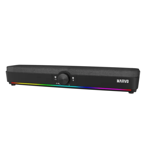Cod. M:147 Barra de sonido Wireless Stereo MARVO (SG-286) Etna 40 / Bluetooth 5.3 / 2*5W / LED Efectos RGB / Control de volumen / USB(Power) / Black
