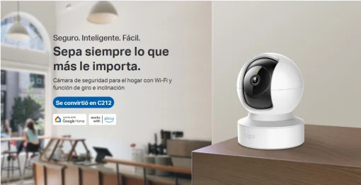 Cod. 347 C&aacute;mara Smart TP-link Tapo C212 360&ordm; 2K 3MP/ Vista Nocturna Adv. / Detecci&oacute;n y Seguimiento de personas / Zonas act. personalizables / Alarma luz y sonido / Audio bidireccional / Soporta: microSD (hasta 512GB) / compatible: Google Home y&nbsp;Alexa.