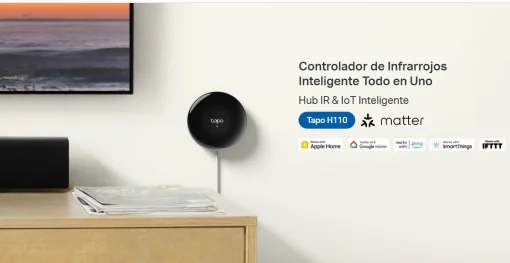 Cod. 1097 Controlador y Control Remoto Universal Smart TP-LINK Tapo H110 Hub IR &amp; IoT / controla hasta 18 electrodom&eacute;sticos IR (+8000 marcas), Sensores Tapo / Matter / Compatible: Alexa, Apple Home, Google Home, Siri / Control por Voz &amp; APP
