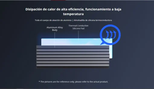 Cod. 035 Capsula HIKSEMI para SSD M.2 NVMe M-key / 10Gbps / Compatibles: Windows/MacOS/Linux /Android / USB 3.2 Gen 2 Tipo-C / Aleación de aluminio Gris espacial