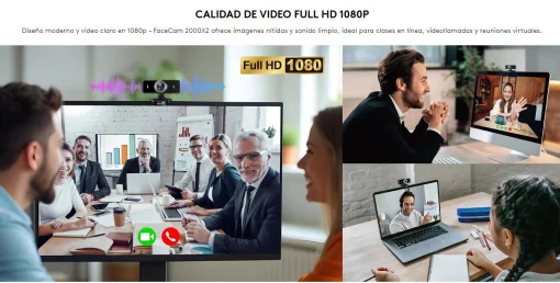 Cod. 051 Cámara Web GENIUS FaceCam 2000X2 FullHD 1080p / Micrófono Integrado / Clip universal / USB, Plug &amp; Play