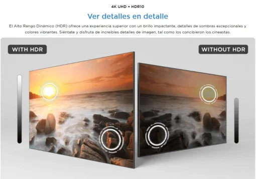 Cod. 118 Smart TV TCL 65&quot; 4K 65P6K HDR 10+ MEMC / Google TV / AiPQ / Dynamic Color / Bisel Metálico / Panel HVA / HDMI 2.1, USB 3.0 / WiFi 5 &amp; BT5.2 / Dolby audio 10W*2 / Google Cast / Control remoto por voz