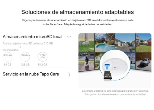 Cod. 358 Kit C&aacute;mara Smart TP-Link Tapo C410 2K &amp; panel solar / Visi&oacute;n Nocturna a Color / detector smart Persona / Zonas personalizables / Audio bidireccional / Soporta microSD(512GB) / Bat. integrada (180d&iacute;as) / Compatible: Google Home y Alexa / IP65