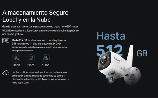 Cod. AT:368 Cámara TP-Link Tapo C325WB Wi-Fi, PoE P/Exterior 2K QHD / Visión Detallado Nocturna ColorPro / Detección AI avanzada (Pers./Masc./Veh.) / Personaliza Alarma y zonas / Audio bidireccional / Soporta microSD 512GB / Compatible: Google Home y Alex