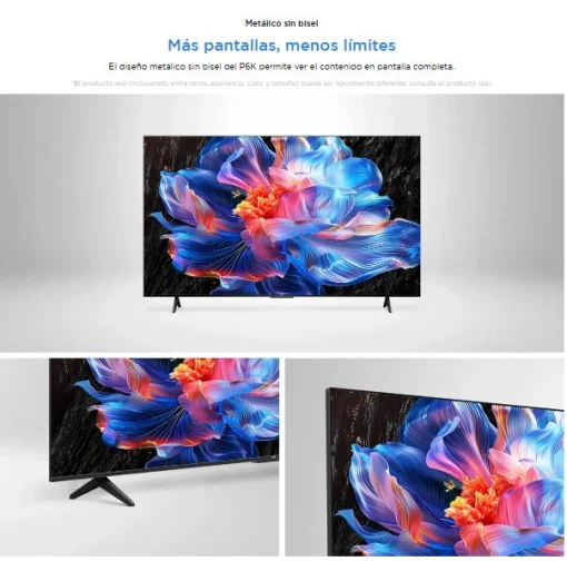 Cod. 117 Smart TV&nbsp;TCL 55" 4K 55P6K HDR 10+ MEMC / Google TV / AiPQ / Dynamic Color / Bisel Met&aacute;lico / Panel HVA / HDMI 2.1, USB 3.0 / WiFi 5 &amp; BT5.2 / Dolby audio 10W*2 / Google Cast / Control remoto por voz