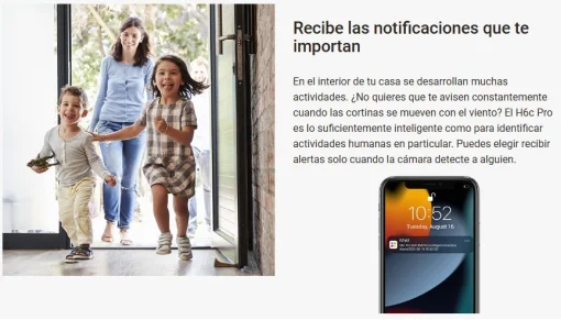 Cod. 331 Cámara Smart 360° EZVIZ H6c Pro 3K / Visión Nocturna a Color Smart / Modo patrulla / Detección (AI) Personas y ruidos fuertes / Seguimiento de Zoom Aut. / Audio bidireccional y botón de llamada / compatible: Alexa y google home / Soporta mi