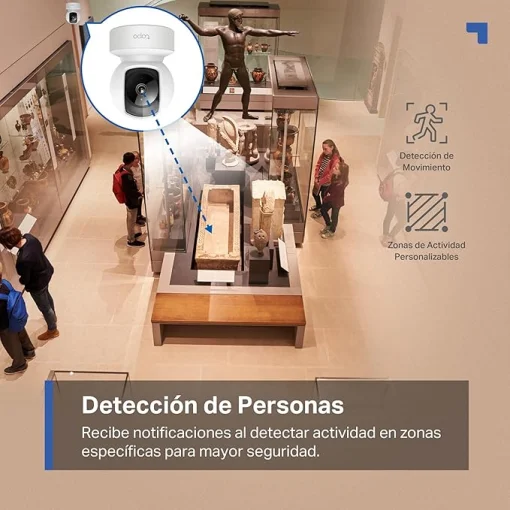 Cod. 347 C&aacute;mara Smart TP-link Tapo C212 360&ordm; 2K 3MP/ Vista Nocturna Adv. / Detecci&oacute;n y Seguimiento de personas / Zonas act. personalizables / Alarma luz y sonido / Audio bidireccional / Soporta: microSD (hasta 512GB) / compatible: Google Home y&nbsp;Alexa.