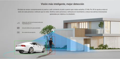 Cod. 743 C&aacute;mara Smart p/exterior 360&deg; Wi-Fi EZVIZ H8c Pro 3K / Visi&oacute;n nocturna a color / IR (hasta 30mt.) / Detecci&oacute;n Personas/Veh&iacute;culos por IA / Seguimiento Zoom autom&aacute;tico / Defensa activa / Audio bidireccional / Dise&ntilde;o resistente a la intemperie / Sopo