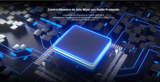 Cod. 036 Capsula HIKSEMI M.2 MDR1 P/SSD NVMe/SATA / 10Gbps / Compatible: Windows /MacOS/Linux /Android / USB 3.2 Tipo-C (Incl. cable USB-A)  / Iluminación RGB con ASUS Aura SYNC / Aluminio