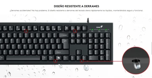 Cod. 254 Kit Genius KM-100SE Teclado + Mouse 1200DPI / USB / Tecla AI Copilot / Español