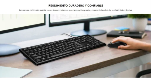 Cod. 254 Kit Genius KM-100SE Teclado + Mouse 1200DPI / USB / Tecla AI Copilot / Español