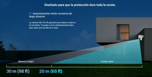 Cod. 743 C&aacute;mara Smart p/exterior 360&deg; Wi-Fi EZVIZ H8c Pro 3K / Visi&oacute;n nocturna a color / IR (hasta 30mt.) / Detecci&oacute;n Personas/Veh&iacute;culos por IA / Seguimiento Zoom autom&aacute;tico / Defensa activa / Audio bidireccional / Dise&ntilde;o resistente a la intemperie / Sopo