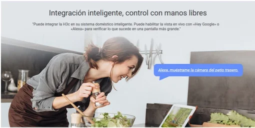 Cod. AE:374 C&aacute;mara Smart P/Exterior EZVIZ H3c FHD 1080p / H.265 / Det. Personas por IA / Visi&oacute;n nocturna IR hasta 30 m / Captura de sonido / Soporta microSD (hasta 512GB) / Resistente a la intemperie IP67 / Compatible: Alexa y asst. Google