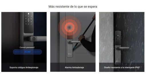 Cod. 1036 Cerradura Smart Ezviz DL05 / Wi-Fi / Desbloqueos: remoto con APP, Huellas dactilares, Tecl. num&eacute;rico, C&oacute;digos temporales / Bloqueo autom&aacute;tico, Seguridad P/Ni&ntilde;os / Alarma antimanipulaci&oacute;n / Controles con App, Verificaci&oacute;n y alertas de estados / T