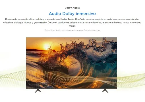 Cod. 117 Smart TV&nbsp;TCL 55" 4K 55P6K HDR 10+ MEMC / Google TV / AiPQ / Dynamic Color / Bisel Met&aacute;lico / Panel HVA / HDMI 2.1, USB 3.0 / WiFi 5 &amp; BT5.2 / Dolby audio 10W*2 / Google Cast / Control remoto por voz