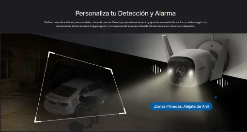 Cod. AT:368 Cámara TP-Link Tapo C325WB Wi-Fi, PoE P/Exterior 2K QHD / Visión Detallado Nocturna ColorPro / Detección AI avanzada (Pers./Masc./Veh.) / Personaliza Alarma y zonas / Audio bidireccional / Soporta microSD 512GB / Compatible: Google Home y Alex