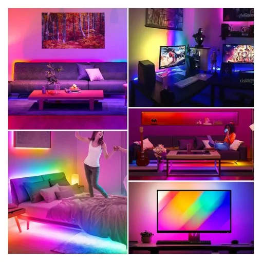 Cod. L:876 Kit de cinta de luces LED RGB Xtrike Me HT-5050 / 5 Mt. /alimentación USB / Bluetooth / Control APP compatible con Android, iOS