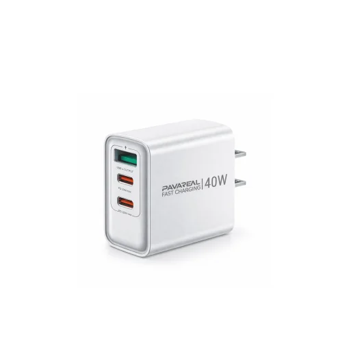 Cod. 263 Cargador de pared Pavareal K71 3EN1 (1*USB-A + 2*USB-C) 40W (Carga r&aacute;pida) / incl. Cable USB-C