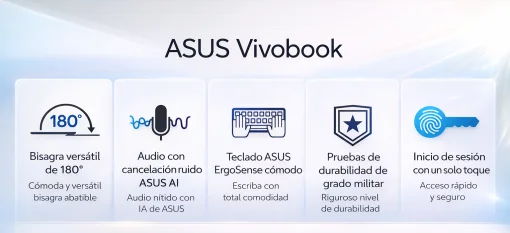 Cod. 1798 ASUS VivoBook 15 X1504V / Intel&reg; Core&trade; 5 120U (10 n&uacute;cleos, hasta 5,0GHz) / 12GB / 512GB NVMe&trade; SSD / 15.6" FHD / Sin Sistema (OS) / Wi-Fi 6 &amp; BT 5.3 / Sensor de Huella / Teclado Espa&ntilde;ol alfanum&eacute;rico / Cool Silver + Mouse&nbsp;Asus