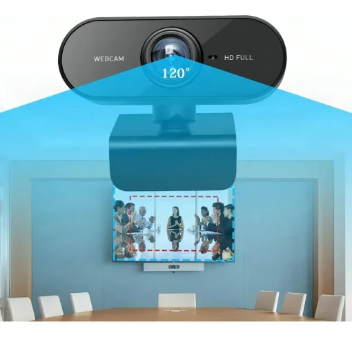 Cod. 053 WebCam PIN PC-12 / FullHD 1080p, 30fps / Micrófono Integrado / USB 2.0 / Clip universal