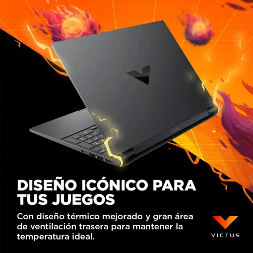 Cod. 1743 VICTUS by HP 15-fb3019la Gaming / AMD Ryzen&trade; 7 7445H / 8GB DDR5 / 512GB PCIe Gen4 SSD / NVIDIA&reg; GeForce RTX&trade; 3050 6GB GDDR6 / 15.6" FHD IPS 144Hz / FreeDOS / Wi-Fi 6 &amp; BT&reg; 5.4 / DTS: X&reg; Ultra / Teclado Retroiluminado Espa&ntilde;ol + num&eacute;rico