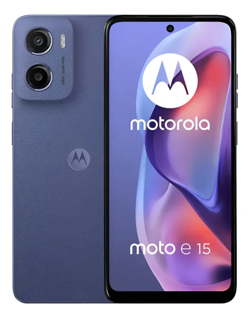 Cod. 285 Motorola E15 / Helio G81 / 2GB Ram, 64GB Alm. / 6.67&quot; HD+ 90Hz / Cam. 32.0MP, Selfie 8MP / Android 14 / 18W, 5200mAh / IP54 / Morado