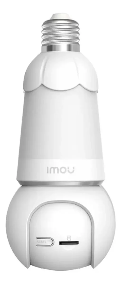 Cod. 417 C&aacute;mara/Foco Smart IMOU Bulb Cam (5MP) 3K UHD 340&deg; Wi-Fi / Visi&oacute;n Nocturna Full-Color / 25m IR / Detecci&oacute;n y Seg.&nbsp;IA (pers. veh.) / Audio bidireccional / Luz ON/OFF Programable / Soporta microSD(256GB) / Compatible: Google Home y Alexa
