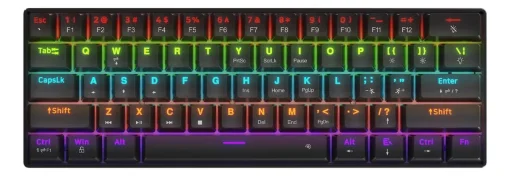 Cod. 300  Teclado Mec&aacute;nico ACER OKW239 / Switch rojo / Formato 60% Compacto / iluminaci&oacute;n RGB Arco&iacute;ris / Anti-ghosting / Cable Removible USB / 61 teclas Espa&ntilde;ol