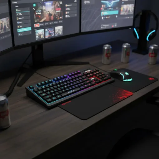 Cod. 179 Combo Gaming MARVO Loot 30 (CM310) 3 en 1 (Teclado Retroiluminado de 3 colores + Mouse 7 botones programables, RGB + Mouse pad antideslizante resistente) / USB /1.6mt. / Espa&ntilde;ol