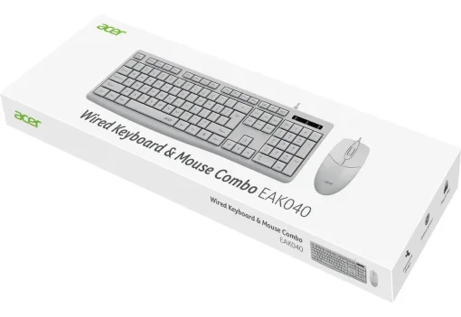 Cod. 297 Kit 2en1 ACER EAK040 / Teclado Espa&ntilde;ol + Mouse &oacute;ptico 1200DPI, 3 botones / F. Multimedia / USB, Cable 1.4 m