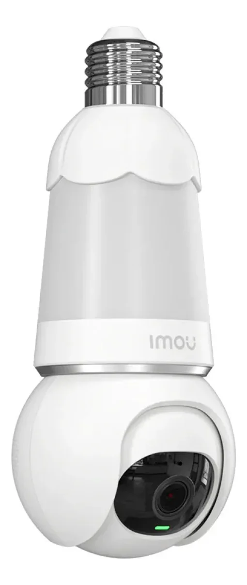 Cod. 417 C&aacute;mara/Foco Smart IMOU Bulb Cam (5MP) 3K UHD 340&deg; Wi-Fi / Visi&oacute;n Nocturna Full-Color / 25m IR / Detecci&oacute;n y Seg.&nbsp;IA (pers. veh.) / Audio bidireccional / Luz ON/OFF Programable / Soporta microSD(256GB) / Compatible: Google Home y Alexa