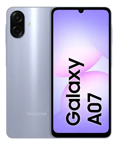 Cod. 337 Samsung Galaxy A07 4G LTE Dual-SIM / Hello G99 / 4GB Ram/128GB Alm. / 6.7" HD+ / Cam 50.0MP / 8MP frontal / Android 15 / Carga r&aacute;pida 25W, Bater&iacute;a 5000mAh / IP54 / Violeta