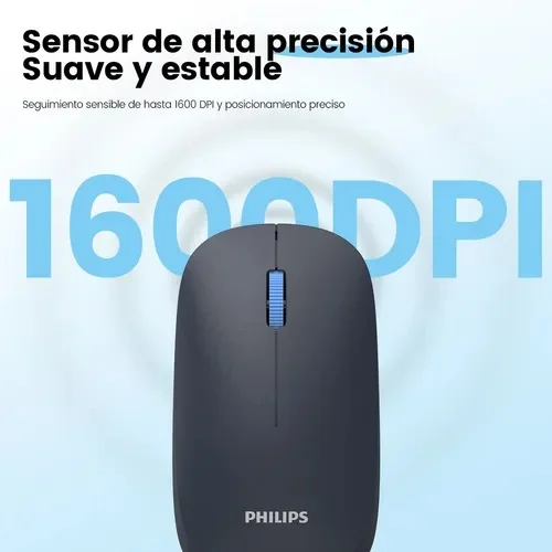 Cod. 273 Mouse PHILIPS 4000 Series SPK7438 / Dual Modo Wireless 2.4Ghz &amp; Bluetooth / 1600DPI / Silencioso