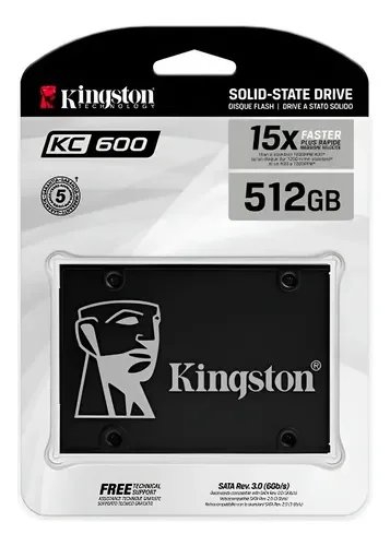 Cod. 553 SSD Kingston&reg; KC600 - 256GB, 2.5" SATA 6Gb/s&nbsp;/ Encriptado XTS-AES de 256-bit / Escritura 500MB/s y 550MB/s Lectura