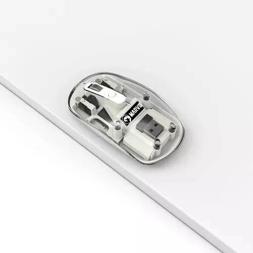 Cod. GM:241  Mouse MARVO M810W WH Transparente / Dual Inalámbrico 2.4G + Bluetooth 5.2 / 1600DPI / 4 botones / batería 300mAh