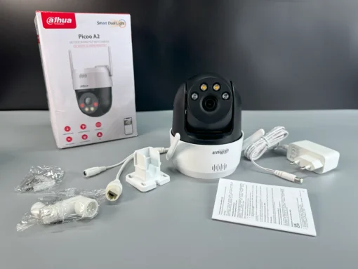 Cod. AD:323  Cámara Smart DAHUA Picoo A2 PT 5MP  P/Exterior 360° / Seguimiento Automático de objetivos / Smart Dual Light / Alarmas sonoras y luminosas / Detección Humana/Vehículo con AI / Audio bidireccional / almacenamiento en microSD (hasta 256GB ) /  